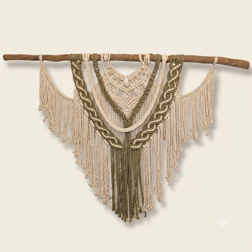 Macramé — olive & cream