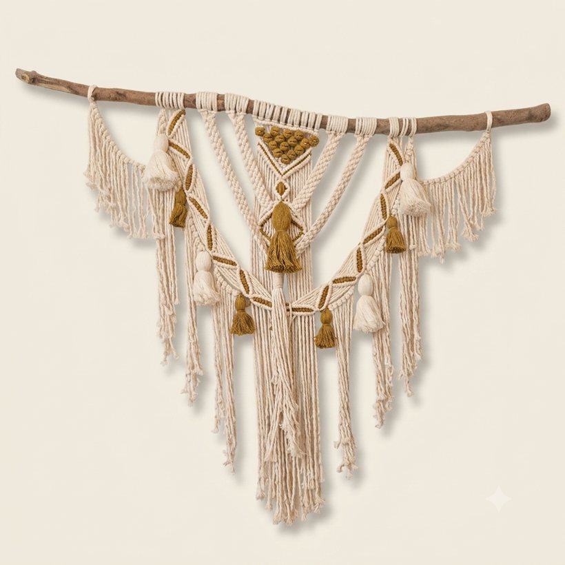 Macramé — mustard & gold