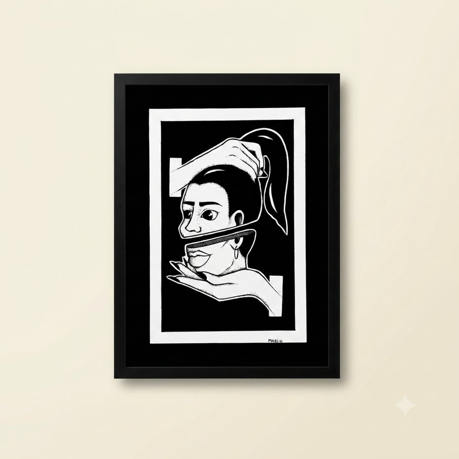 Blue pin-up painting