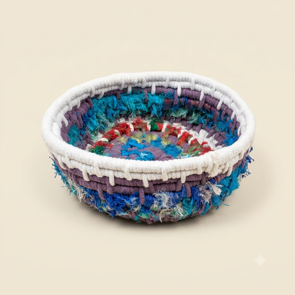 Woven basket — turquoise